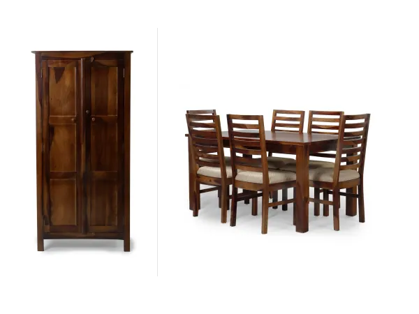 Alexa Dining + Belle Wardrobe Combo 6 Seater